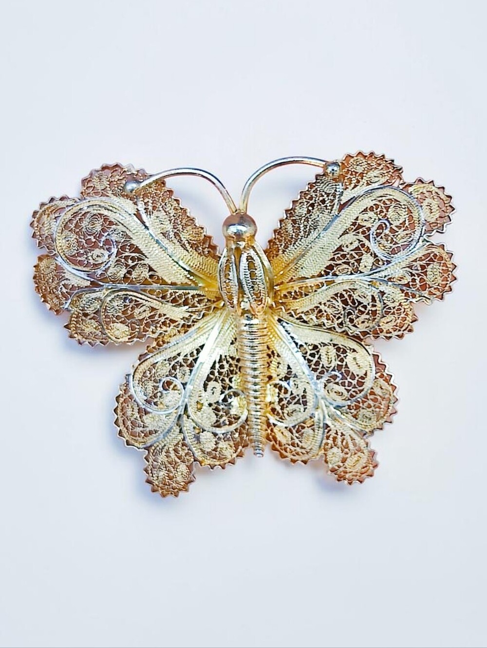 🦋 Vintage Sterling Silver Butterfly Brooch
